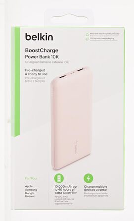 МАг, 1 USB-C, 2 USB-A, 15 Вт, для iPhone/Android, рожеве золото, 10 000