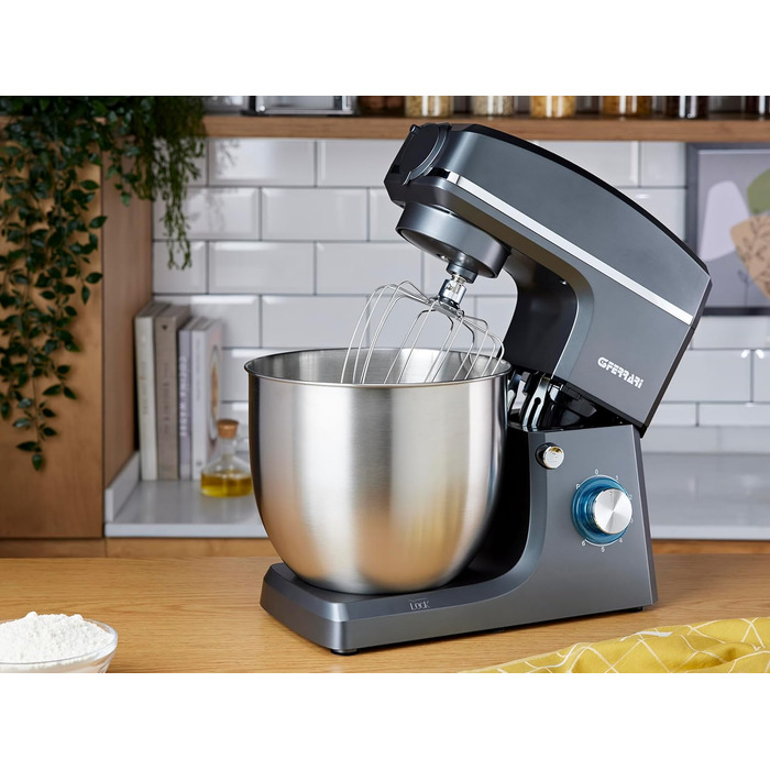 Кухонна машина Pastaio 10 & Lode, 1500 Вт, 10 літрів, нержавіюча сталь, 6 швидкостей, сірий колір