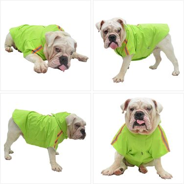 Макінтош для собак lovelonglong, капюшон, блискавка, світловідбиваюча смужка, зелений, XS