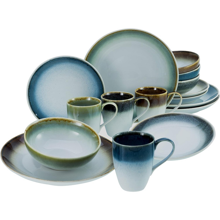 Cascade Bowls Mix Series, Набір чаш Будди 4 предмети (Color Mix, Combo Service 16 предметів), 17546