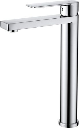 Змішувач для умивальника Decaura, хром, нержавіюча сталь, однорідний, висота виливу 250 мм, для накладних умивальників