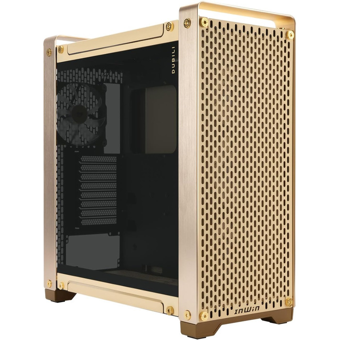 Ігровий кейс InWin Dubili Full Tower, вентилятор ARGB (4x), золоте шампанське, серія iBuildiShare