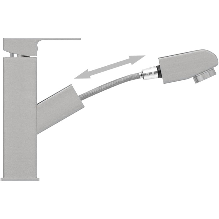 Змішувач для умивальника з висувним душем Змішувач для ванної Змішувач для умивальника Змішувач для ванної 157x172мм (сріблястий)
