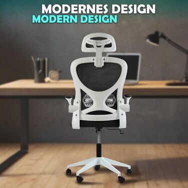 Офісне крісло Sesto Senso чорного кольору, ергономічне з підтримкою попереку та відкидними підлокітниками, крісло для керівника, регульована підголовник, чорний