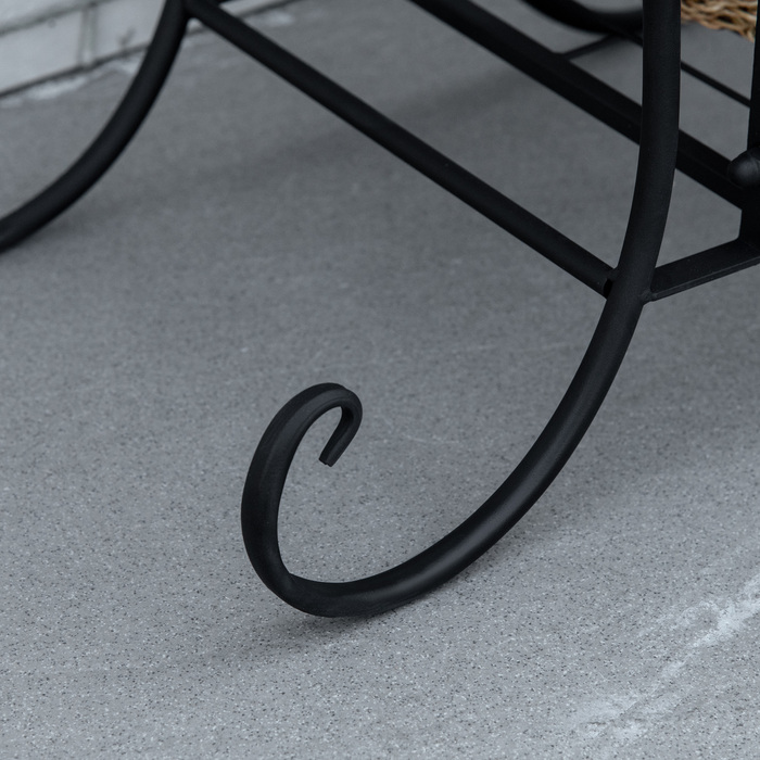 Металевий багатоярусний стійка-підставка для квітів (4 полиці), підставка-сходинки для рослин, для дому, саду та балкона, чорна, 45 x 24,5 x 80 см