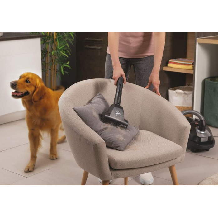 Пилголом Hoover HE520 з мішком 3,5 л, тихий (69 дBA), автоматична система видалення мішка, фільтр EPA, насадка для тварин