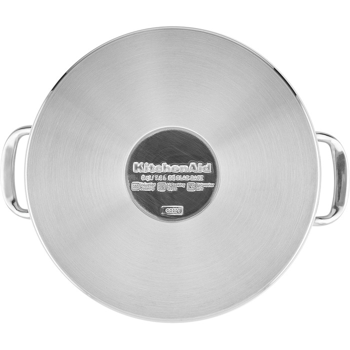 Сковорода гриль KitchenAid 71012 з тришаровим дном, нержавіюча сталь, з антипригарним покриттям, 7.6 л