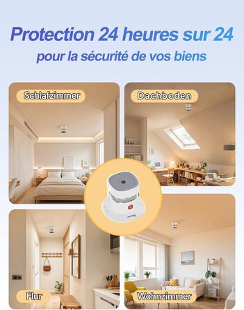 Набір датчиків диму Heiman Mini – 5 шт. з фотоелектричним сенсором, 10 років роботи від батареї, сертифікація EN14604, TÜV, CE, UKCA, DBI, 85 dB, преміум-дизайн