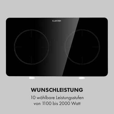 Індукційна плита Klarstein FutureChef Doppel - 3000 Вт, 2 зони, чорна, з LED-дисплеєм та таймером