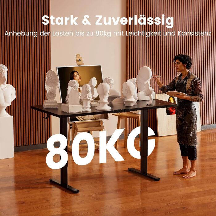 Електричний регульований стіл ErGear 160x80 см, з пам'яттю та з'єднувальною пластиною - для дому та офісу