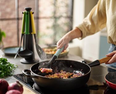 Набір кухонних аксесуарів Joseph Joseph Duo (5 шт) з підставкою, силіконові ручки, термостійкий, Opal