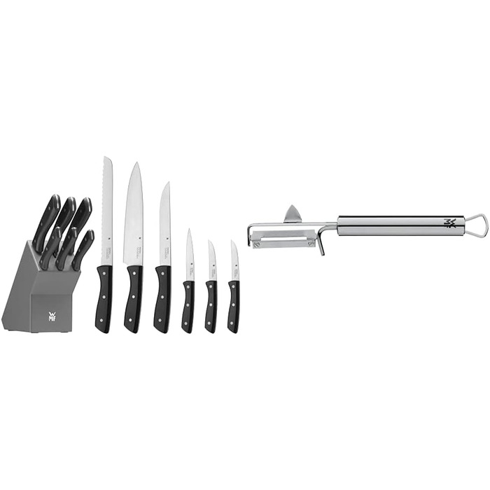 Набір ножів WMF 7 предметів з підставкою, кухонний набір ножів, професійний шарпел для картоплі та овочів