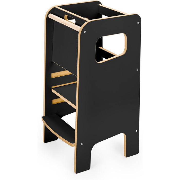 Дитячий навчальний стільчик Монтессорі з перекладиною – білий кухонний помічник, підставка для малюків, безпечна та надійна, з фіксатором, регульована висота, улюблець батьків, сучасний та стійкий Model 4 - Білий (Model 4 - Чорний)