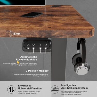 Електричний регульований стіл Devoko: ергономічний стіл для роботи та відпочинку (180 x 80 см, білий)