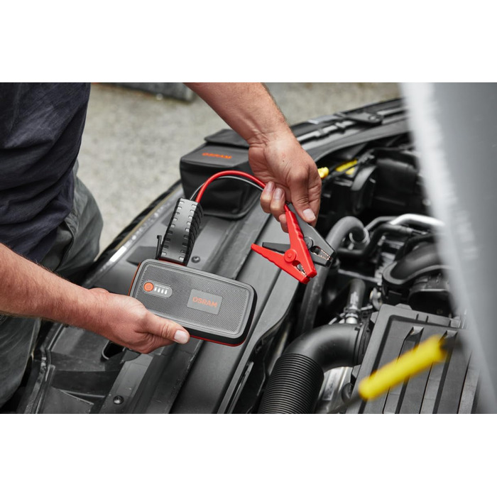Osram BATTERYstart 400: Літієвий пусковий пристрій 2000A 12V з Powerbank, для бензинових та дизельних двигунів до 8L/4L, 16800mAh