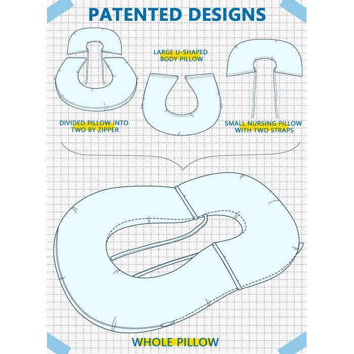 Подушка для читання INSEN, спинка для сидіння в ліжку, для читання, відпочинку, медсестер, дорослих, мам та дітей, для пресування живота в ліжку (охолоджуюча бавовна, блакитна, базова)