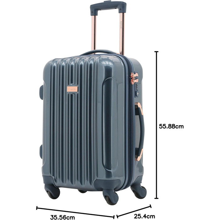 Набір валіз Kensie Alma для жінок, Рожеве золото, 50 см, Alma Gepäck-Set (Місячна синя)