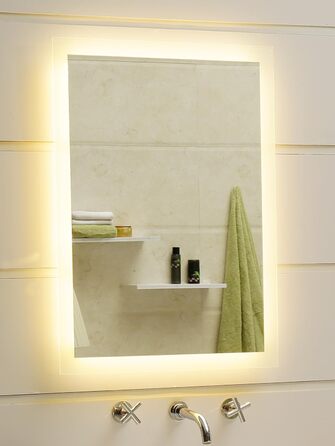 Дзеркало для ванної кімнати Dr. Fleischmann GS084N з LED-підсвічуванням (40x60 см, тепле біле світло)