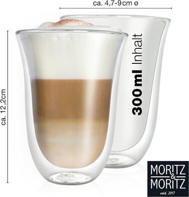 Набір чашок 300 мл Подвійна стінка Macchiato Latte Tumbler Moritz & Moritz з 4 предметів