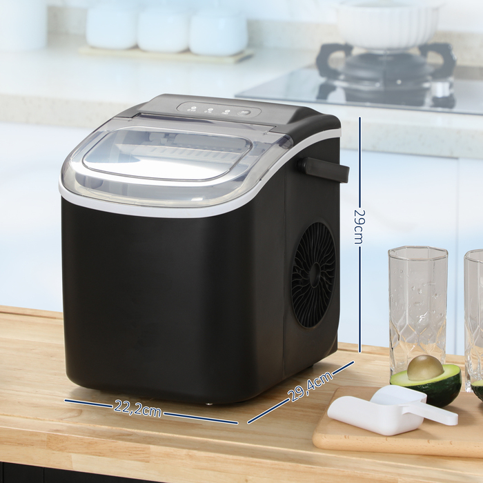 Машина для приготування кубиків льоду / Дозатор кубиків льоду / Пристрій для приготування кубиків льоду, 29,4 см x 22,2 см x 29 см, Чорний