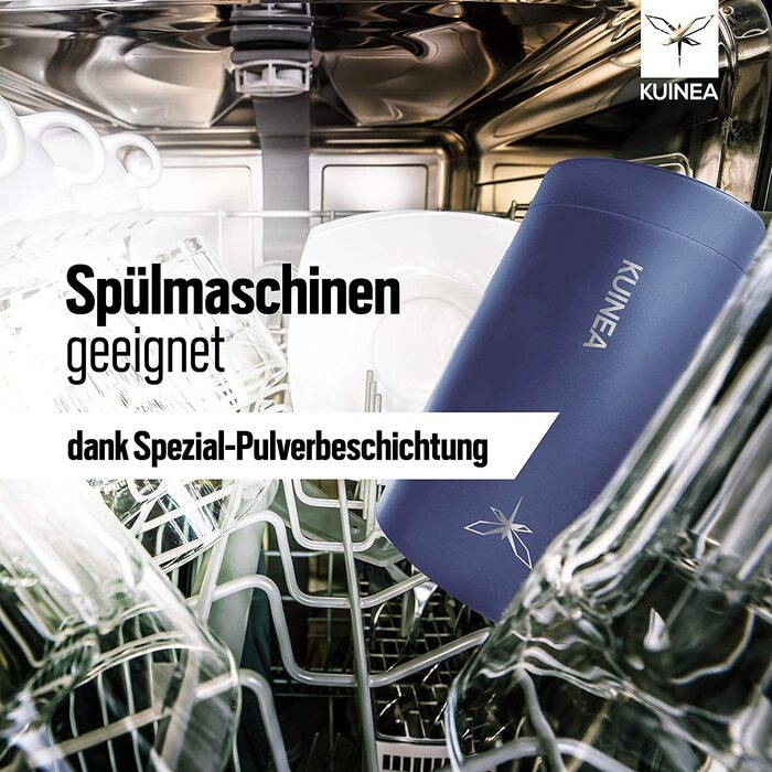 Кавова кружка KUINEA to Go 350 мл 100 герметичність Термос з нержавіючої сталі для кави в дорогу, нагрівається до 6 годин, кружка для кави в дорогу зі спеціальною гігієнічною кришкою, Дорожня кружка для кави і чаю, не містить бісфенолу А (синій)