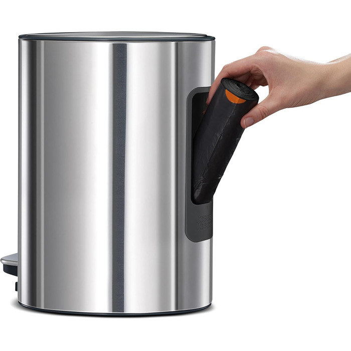 Сміттєвий бак Joseph Joseph EasyStore Luxe 5л з нержавіючої сталі з автоматичним закриттям кришки та змінним внутрішнім відром, для ванної, спальні, офісу