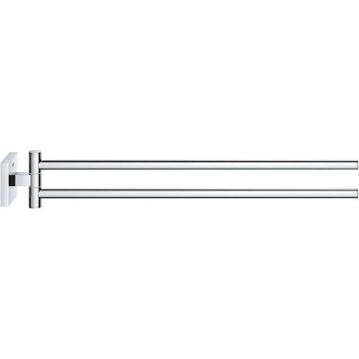 Тримач рушників GROHE Start Cube, кутовий, з двома підлокотниками, поворотний, хром (44 см, з прихованим кріпленням, для свердління, з шурупами та дюбелями)