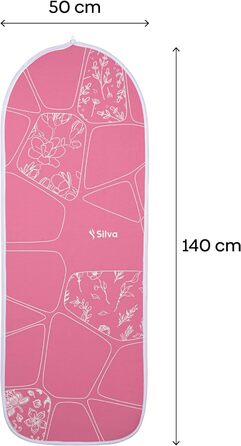 Чохол для прасувальної дошки Silva 140x50 для парової прасувальної станції та праски Парова 100 бавовна та фетр товщиною 5 мм Чохол для прасувальної дошки для швидкого прасування Чохол для прасувальної дошки (XL, рожевий) XL рожевий