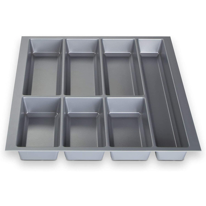 Універсальна вставка для столових приладів сріблясто-сірий ящик для столових приладів для ящика розміром 60 (473,5 x 526 мм) (ширина 426 мм (для корпусу 50))