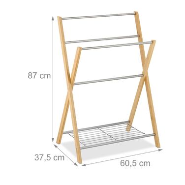 Підставка для рушників Relaxdays з поличкою, бамбук