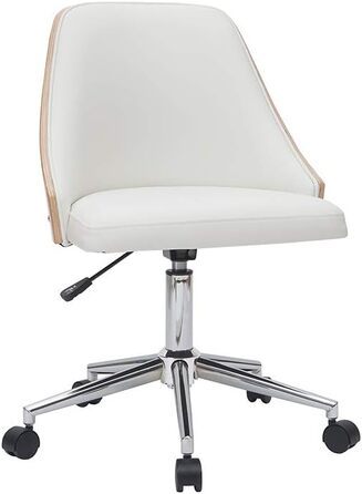 Офісне крісло Miliboo QUINO PU білий, світле дерево