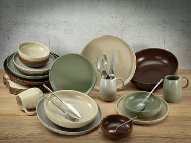 Набір посуду серії uno, набір тарілок з 12 предметів (комбінований сервіс з 16 предметів, натуральний), 22979