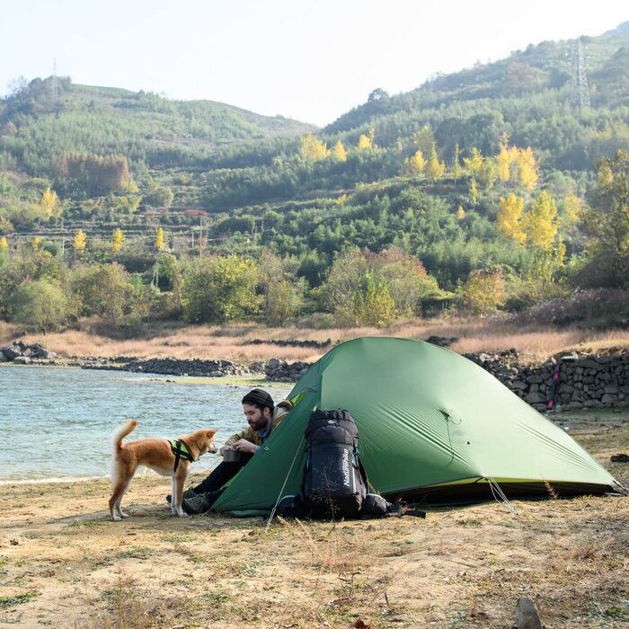 Намет для кемпінгу Naturehike Cloud-Up 2 для 2 осіб 3-4 сезонний легкий похідний намет (Лісова Зелена)