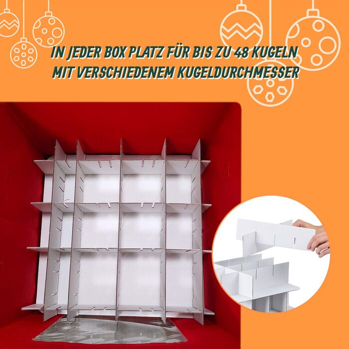 Набір з 3 коробок для зберігання новорічних кулічок Relaxdays