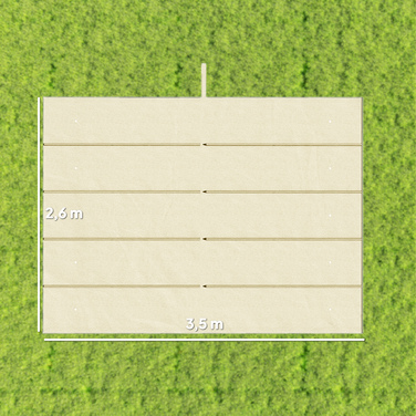 Тент для перголи 4x3 м, вмотуючий, з дренажними отворами, стійкий до погодних умов, поліестер, кремовий