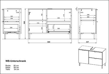 ПІДЛОГОВА ШАФА GERMANIA DIE MBELMACHER 8529-569 WB, 60x56x34 см, графітовий/білий (великий)