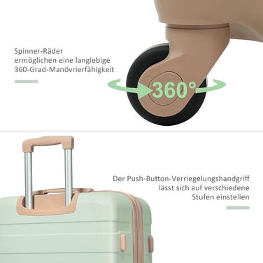 Набір валіз Merax 3 шт. з ABS-пластику з колесами та TSA-замком (сіро-зелений та хакі)