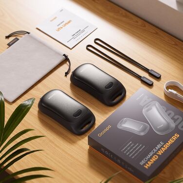 Електричні грілки для рук OCOOPA, 2 шт., водонепроникні IP45, ергономічні, 18 годин тепла, портативні, для активного відпочинку, гольфу, кемпінгу, міста (Чорний)