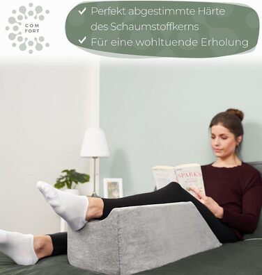 Піднімна подушка для ніг Well B4: підтримка ніг та колін, для лікування вен, сіра