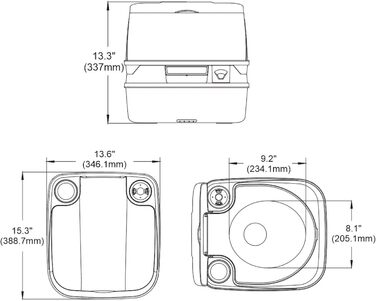 Seaflo LIGHTEU: портативна інжекторна туалет для кемпінгу та дому (12л)