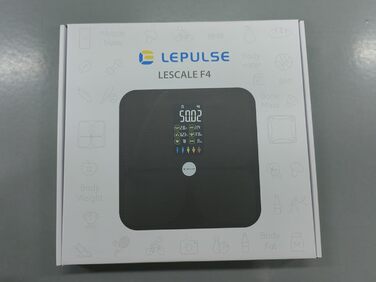 Шкала жиру в організмі Lepulse Lescale F4, ваги для ванної кімнати з 15 вимірюваннями тіла, великий дисплей, чорний