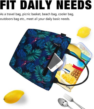 Маленька сумка-холодильник, легка сумка Для Обіду, Міні-сумка для обіду, жіноча ізольована сумка для роботи, Школи, складна сумка для сніданку, водонепроникна сумка для приготування їжі, сумка на блискавці, сумка для жінок, зелене листя