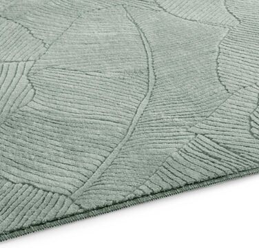 Килимок для ванної кімнати Taracarpet з антиковзаючим покриттям, 80x150 см, зелений з листям