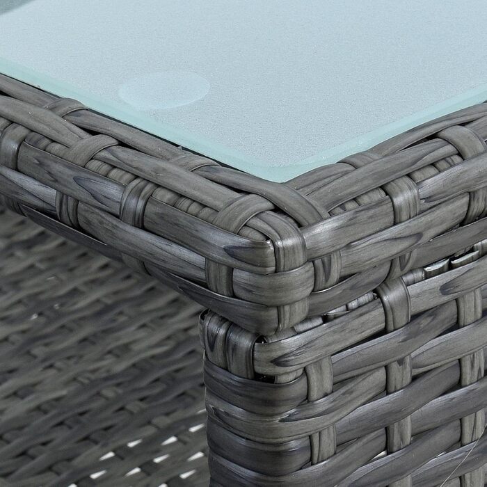 Садові меблі ESTEXO з ротангу для 2 осіб: Лавка, комплект для відпочинку, балконні меблі, сірий антрацит