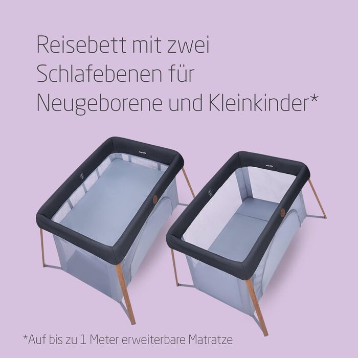 Дитяче ліжко-манежа Maxi-Cosi 2-в-1 Iris2, Essential Graphite, 0-3 роки, до 15 кг