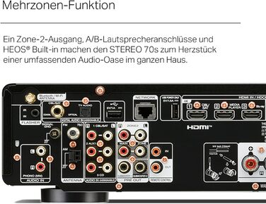 Перемикання HDMI, потокове передавання HEOS, фоновхід, FM/DAB радіо - чорний, 70s