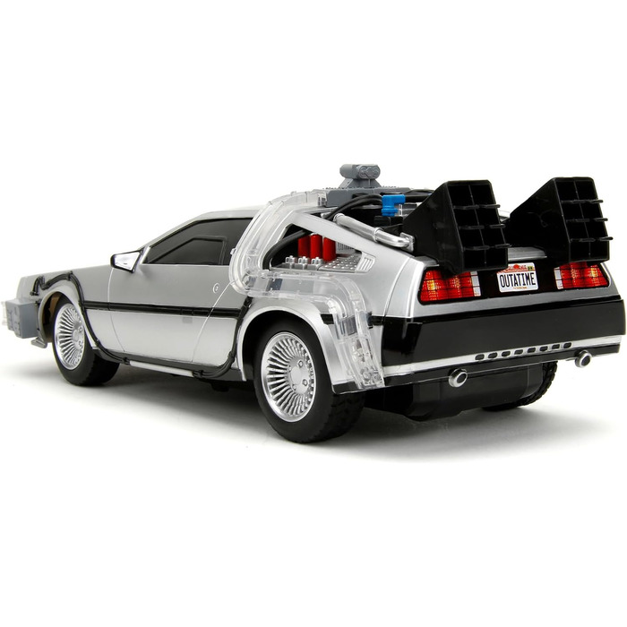 Машинка на радіокеруванні Jada Toys Зворотний у майбутнє DeLorean (28 см) Чорна, 10 км/год, USB зарядка, від 6 років