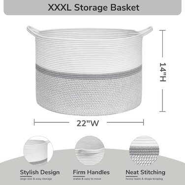 Кошик для зберігання TIMEYARD, кошик у дитячу кімнату, кошик для білизни, великий різдвяний кошик, кошик для ковдр, іграшок, плетені кошики, 55x35 см, оливковий зелений