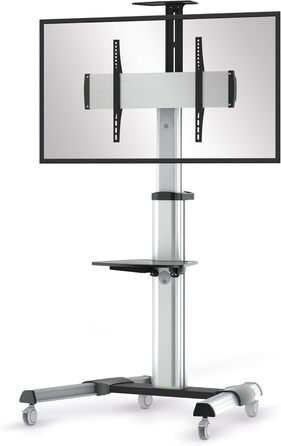 Підставка для телевізора Conecto TV Stand – регульована, поворотна, з роликами, 37-70 дюймів, модель LM-FS02G, срібна