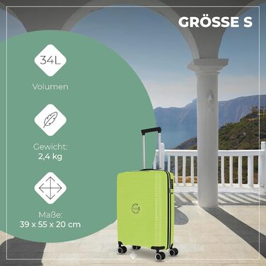 Набір валіз Travelite Orbita 3 шт. (L/M/S) з TSA замком та жорстким корпусом, Limone